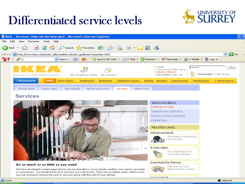 Differentiated service levels